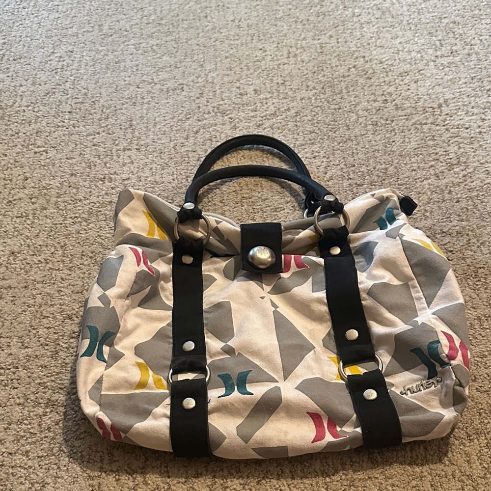 Hurley Gray and Black Tote Bag